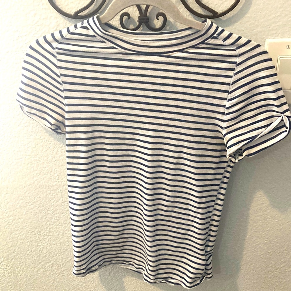 We the Free blue striped t shirt.
